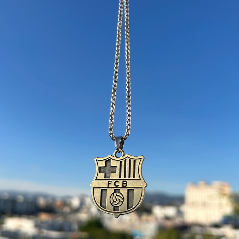 FC Barcelona Necklace Soccer Crest Pendant